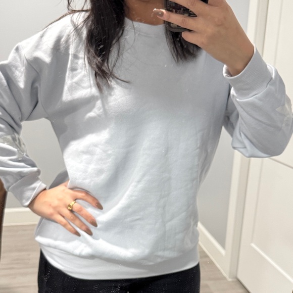 Self E Sweaters - Women's Light Blue Crew Neck oversize Sweater